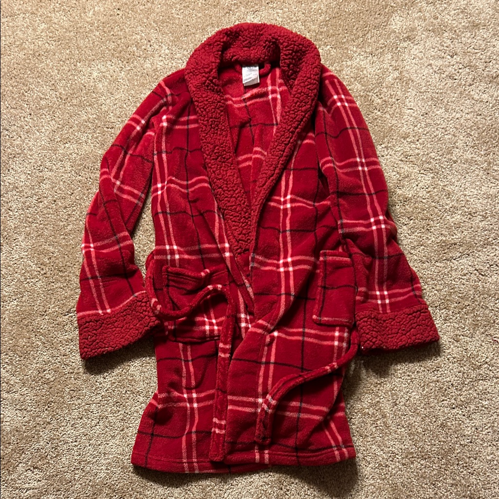 Martha Stewart Collection Fleece Red Robe